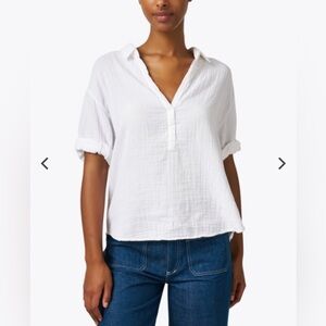 XIRENA Cruz White Cotton Gauze Top, M